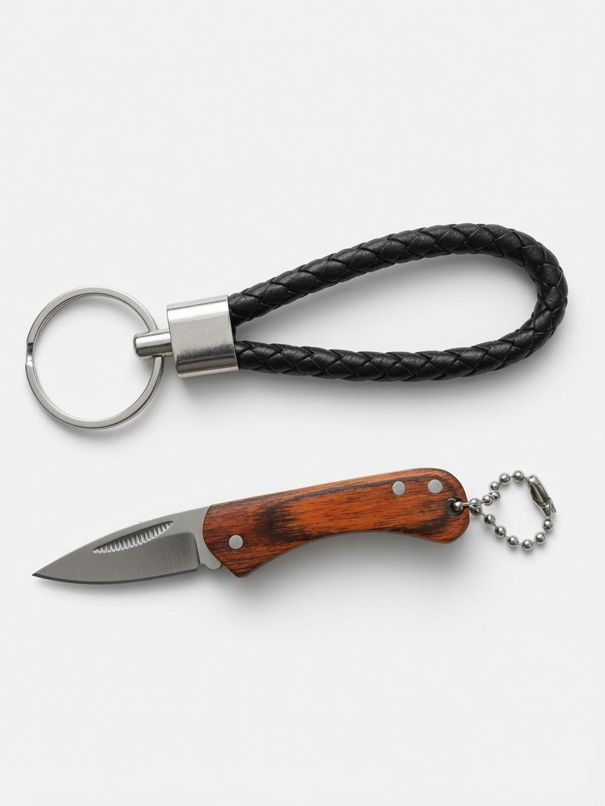 Key chain Knife w/ Text only Custom Engraving