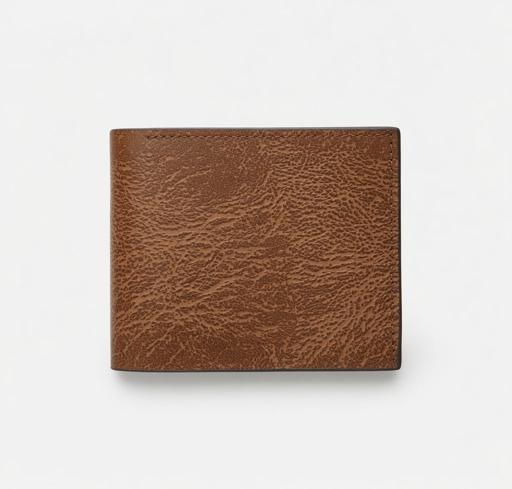 Brown leather wallet with custom engraving