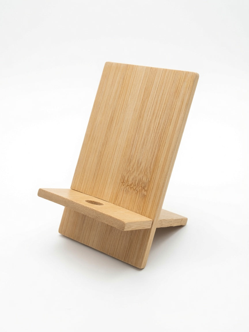 Bamboo Phone holder with a Custom Engraving